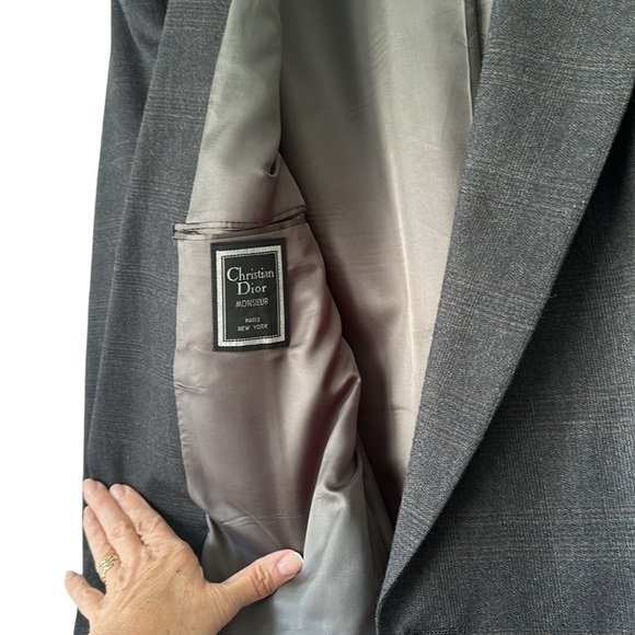 Christian Dior plaid blazer / jacket two button luxury with flaws 50” chest - Picture 5 of 8